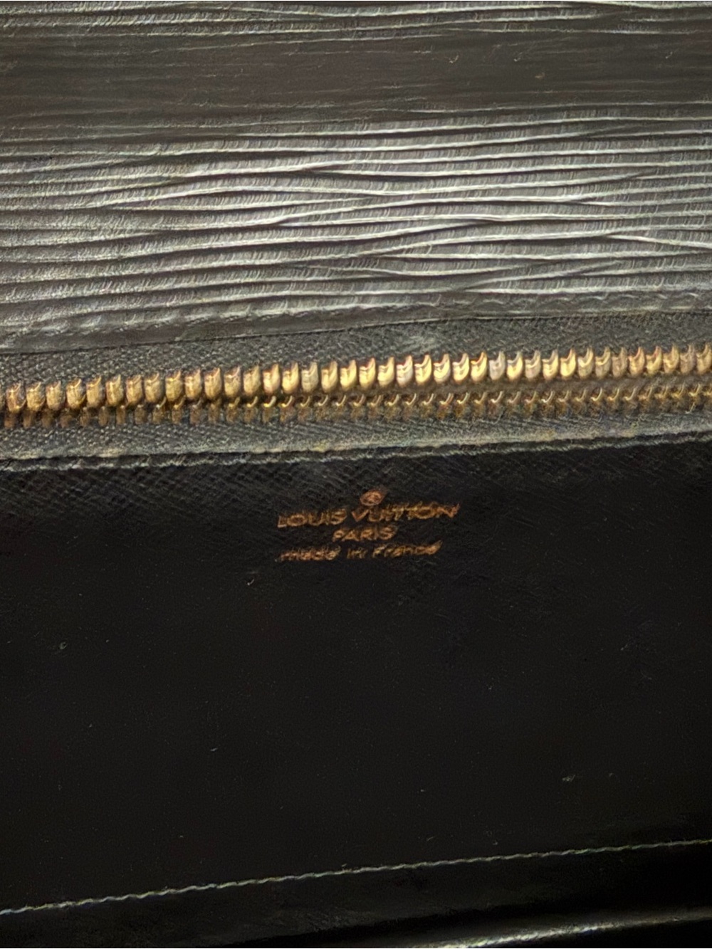 Black Leather Top-Handle Satchel with Gold Hardware - Picture 8 of 9